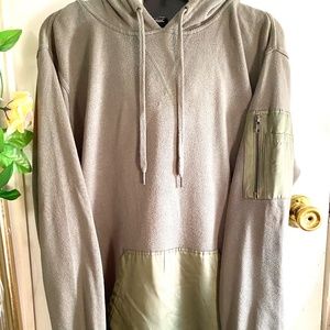 Ninth Hall Olive Hoodie Zipper Sleeve Pocket